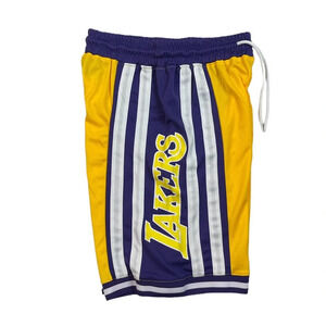 SH592 Mens NBA Los Angeles LA Lakers Athletic Pro Basketball Shorts S